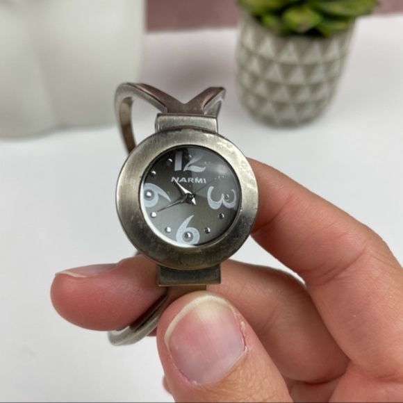 Narmi Silver Stainless Steel Numbers Watch Women - Picture 2 of 7